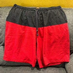 Foundry Red Gray Drawstring Shorts